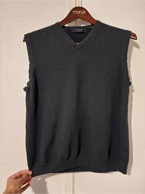Axis LA Men’s Large Charcoal V‑Neck Sleeveless Sweater Vest